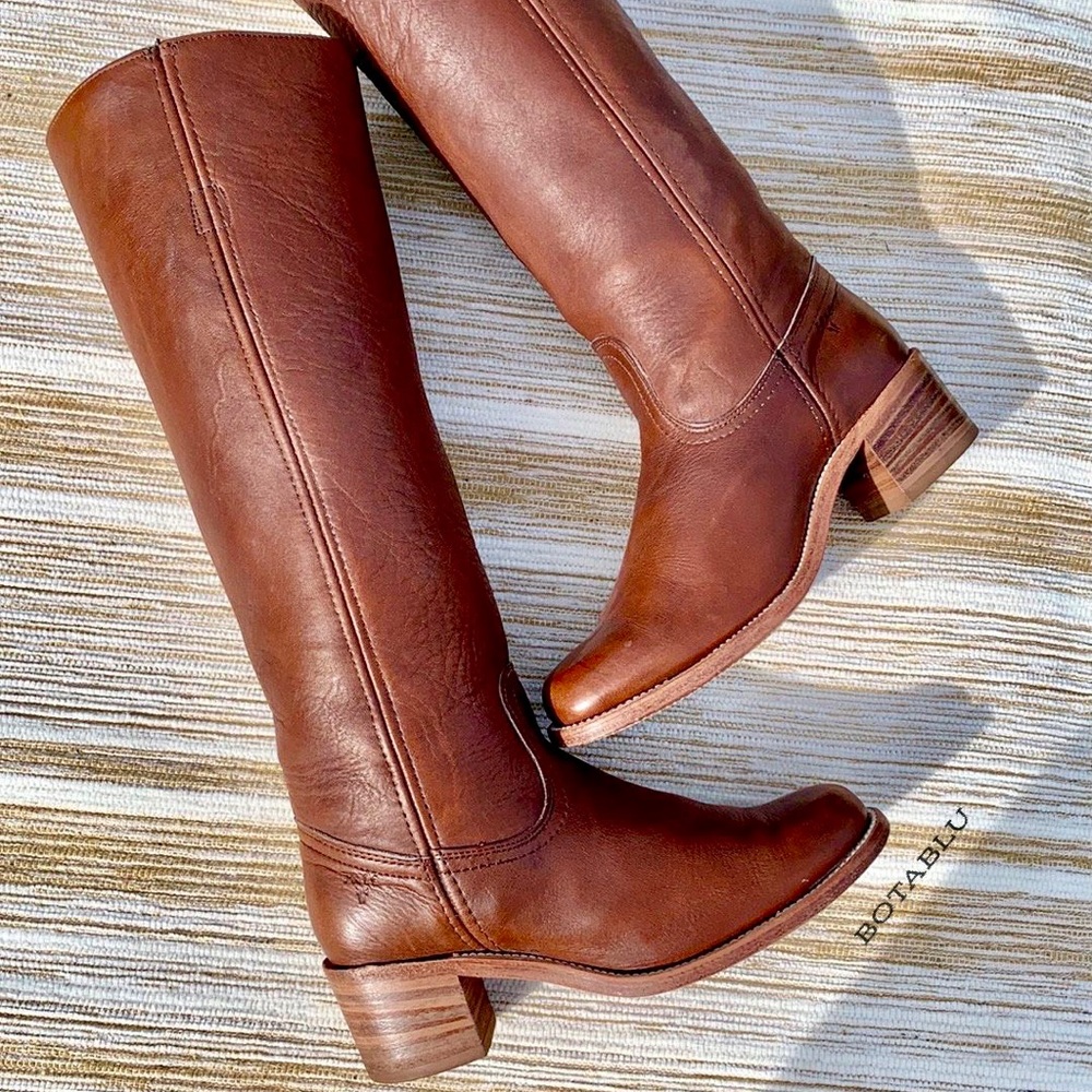 SOLD FRYE Vintage Near-New Campus Tall Knee High Brown Leather Riding Boots 7 - Picture 1 of 15
